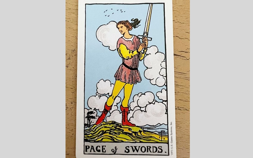 Upright Page of Swords