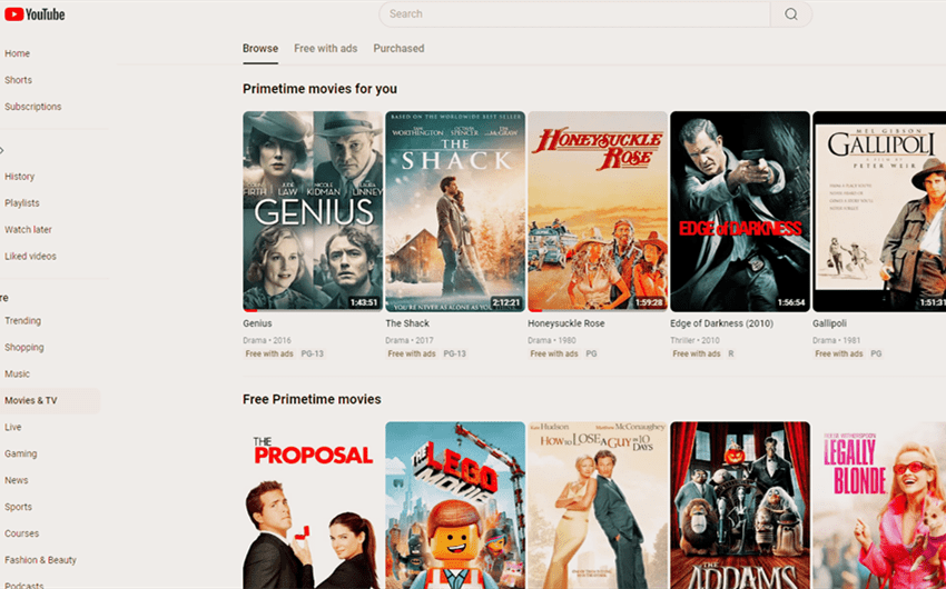 YouTube Movies
